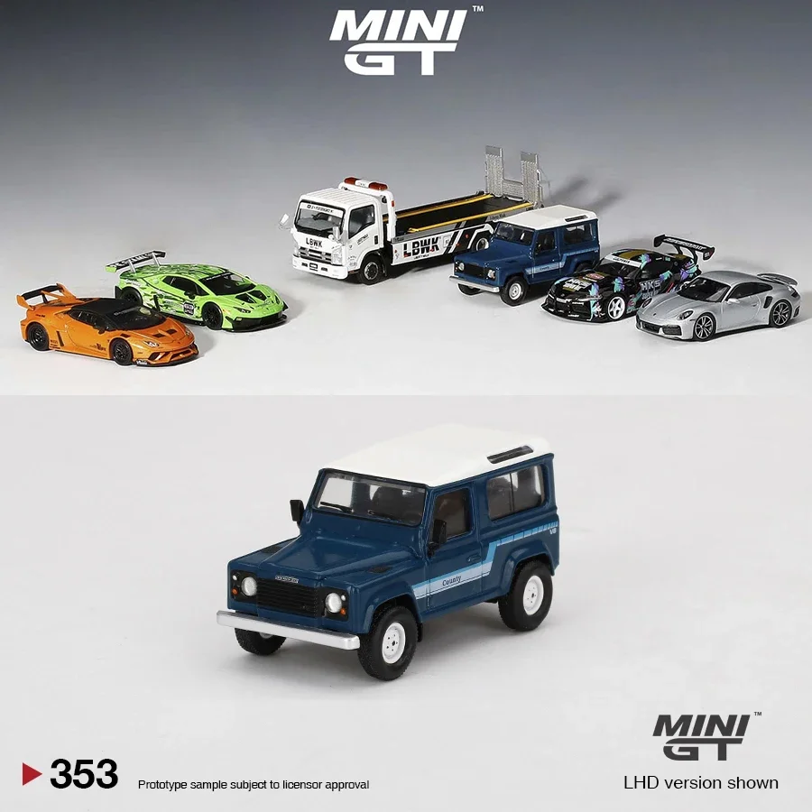 

MIN IGT 1:64 Model Car LR Defender 90 County Wagon Stratos - Blue LHD