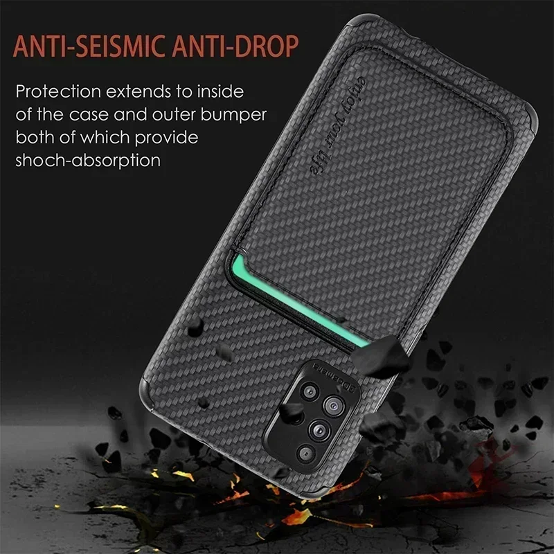 Enhanced Carbon Fiber Magnetic Wallet Case with MagSafe Card Holder