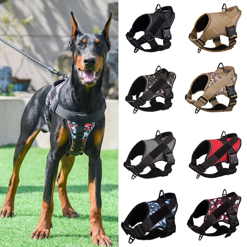 Military Tactical Dog Harness Pet Training Vest Tactical Dog Leash
