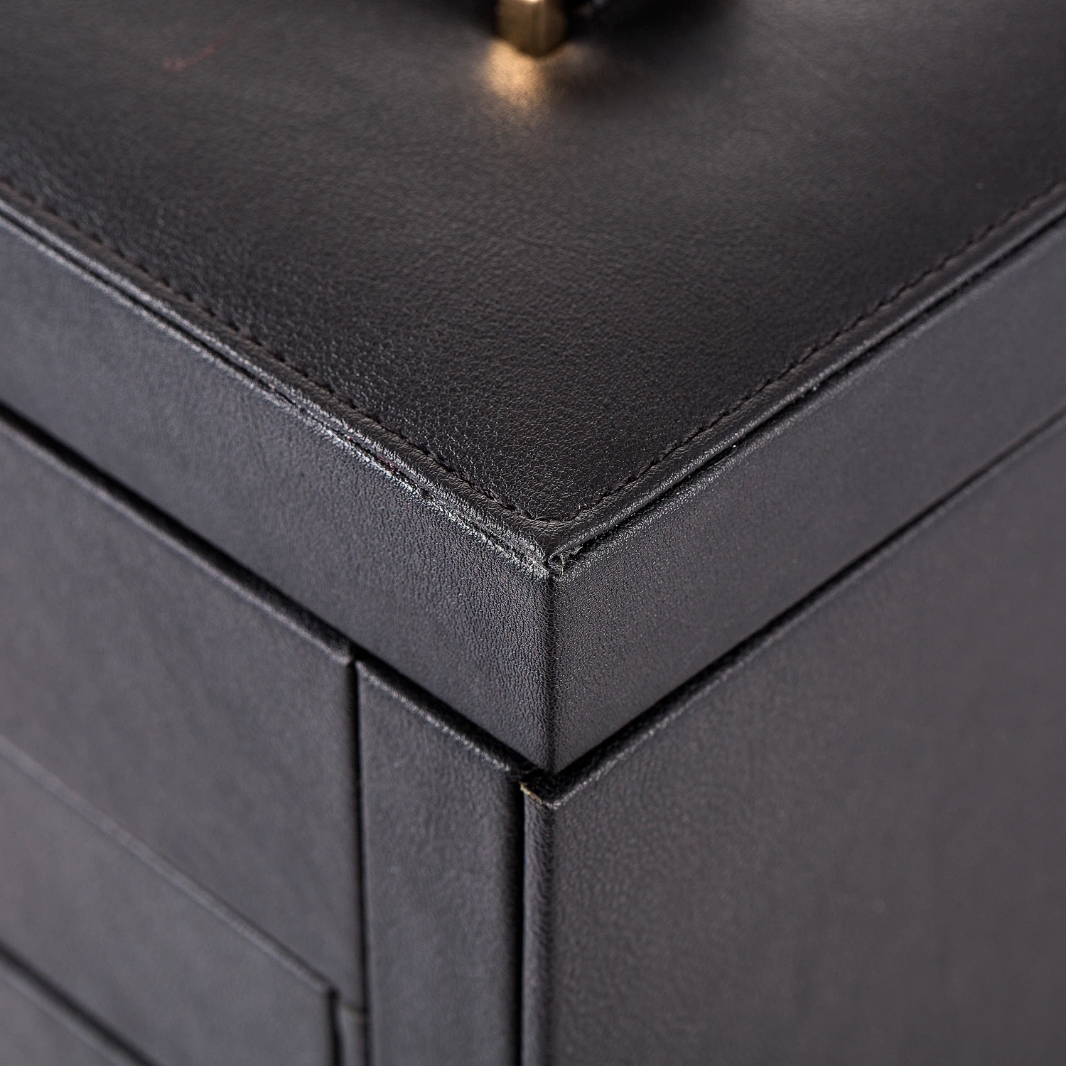 Lockable Synthetic Leather Jewelry Box – Large Capacity Organizer with Mirror for Watch... - SKU LJB01066 - UGI Packaging