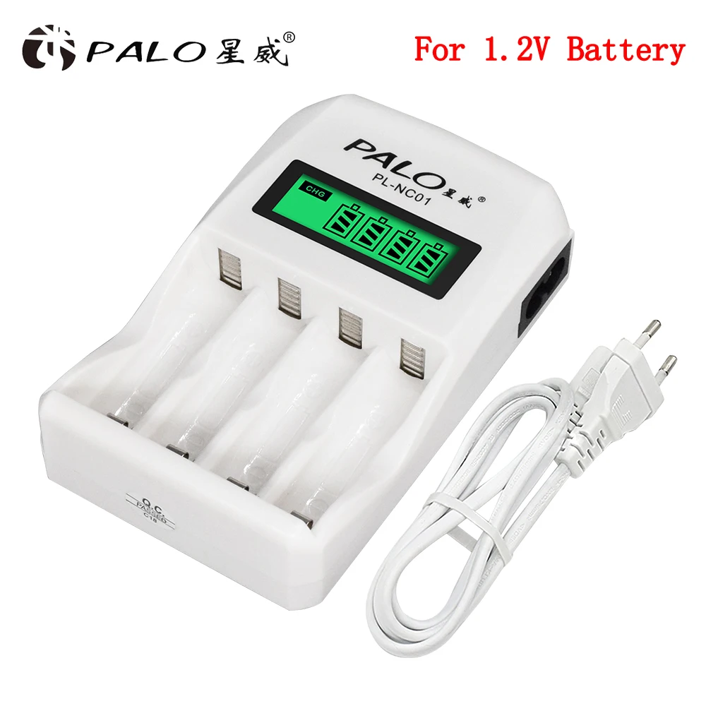 

PALO LCD Display Battery charger AA AAA NIMH battery Smart Charger for 1.2v nimh nicd AA AAA Rechargeable Battery finger battery
