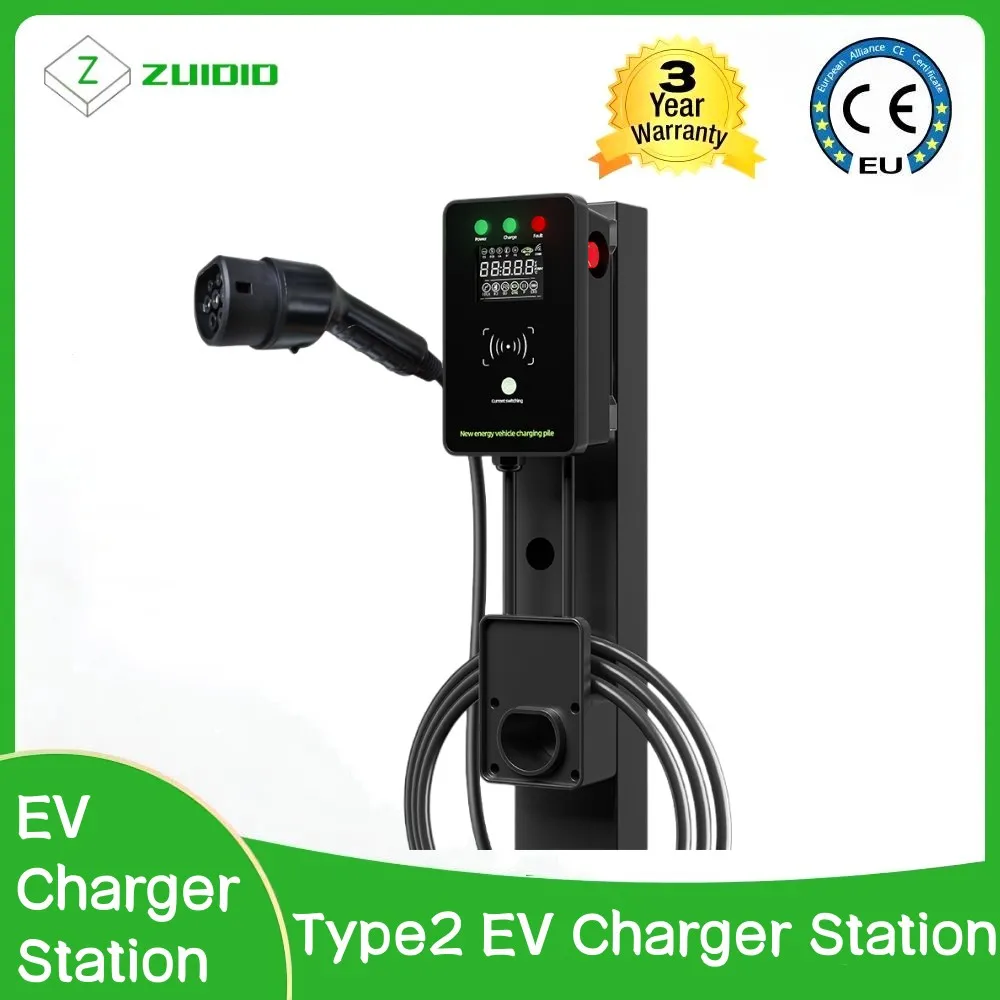 EV Charger Station 7KW Car Charging Pile Type2 32A AC220V IEC62196 Fast