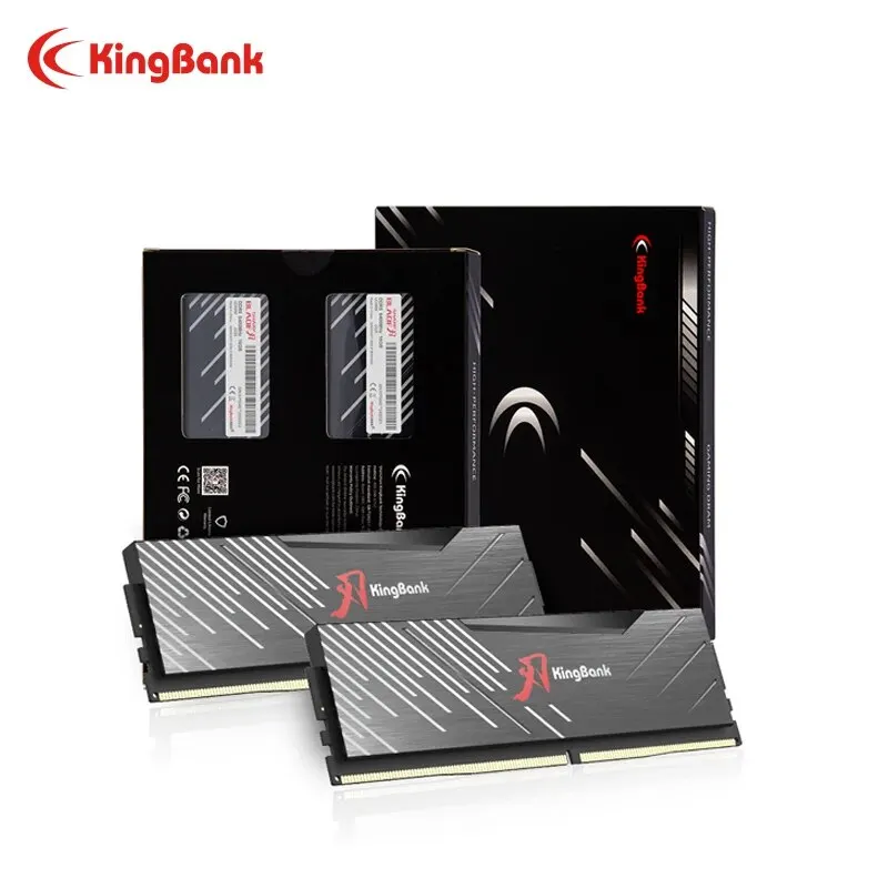 Kingbank 2 Pics DDR5 16GB RAM 6000MHz 6400MHz 6800MHZ XMP PC Desktop Computer Memory Memoria Support Motherboard with Heat Sink images - 6