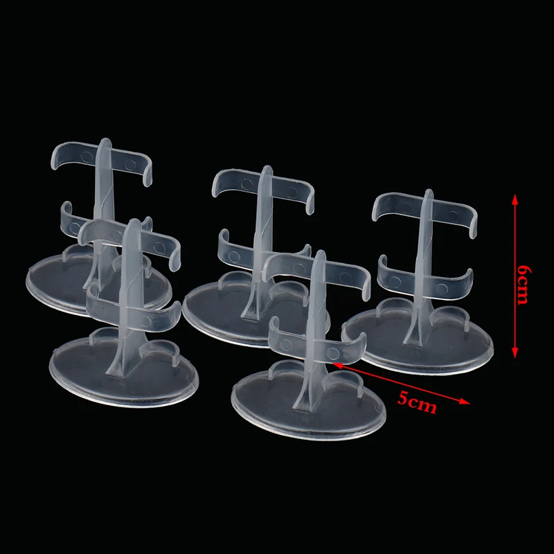 3 Supporti Per Bambola Regolabili Bianchi - Espositori In Plastica E Acciaio Con Anello Protettivo Per Bambole 10-20 Cm - 5