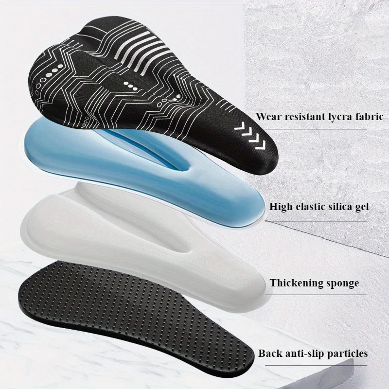 Outdoor Riding Mountain Bike Cushion Cover, Thickened Silicone Soft Cushion Cover Cushioned Bicycle Cushion Riding Accessories