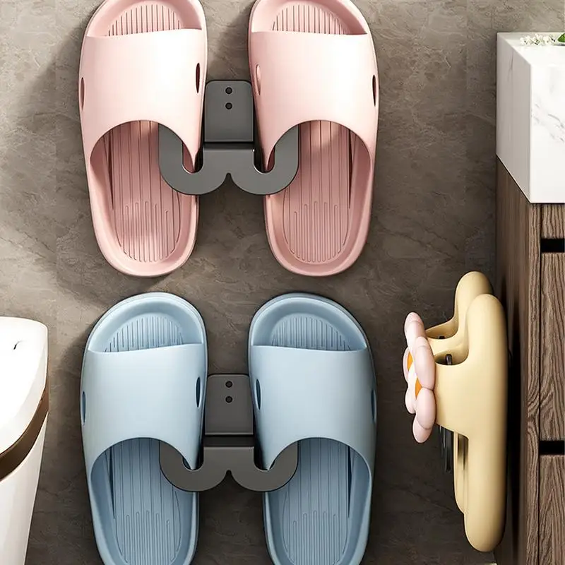 Aluminum alloy Bathroom Shoe Rack Simple Slipper Rack Wall Mounted Household Storage Hooks Household Toilet Shoe Organizer shoe rack shoe organizer