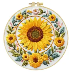 Sunflower Embroidery Starter Kit - DIY Craft Project - 20*20cm (CXP4960 - 20X20)