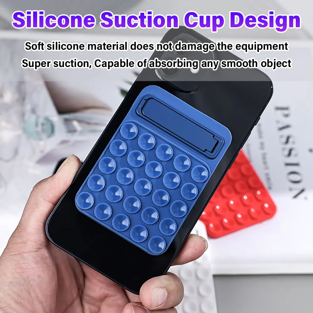 Silicone World Multi Functional Silicone Suction Cup Mobile Phone Desktop Stand Anti-Slip Back Sticker Holder Glass Wall Stand 4