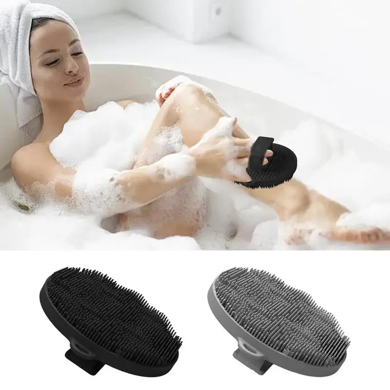 

Soft Silicone Brush Cleanser Manual Body Cleansing Scrubber Shower Bath Shampoo Scrub Remover Body Exfoliating Massage Brush