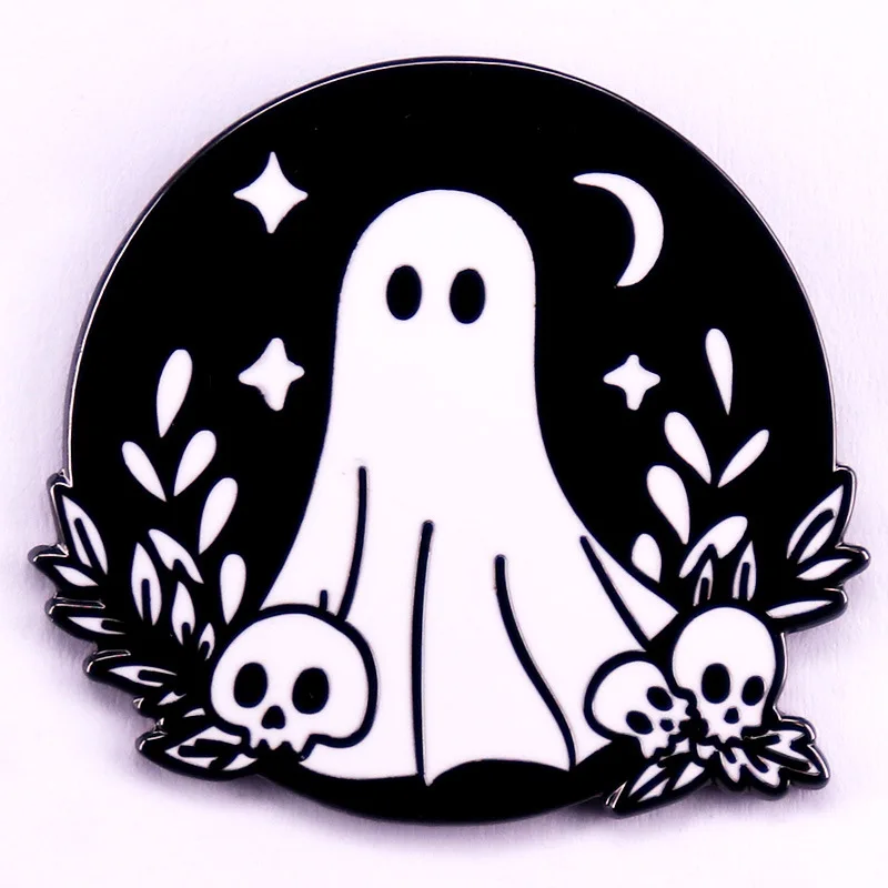 C5298 Cartoon Cute Ghost Enamel Pins Halloween Brooches Lapel Pin Badges Punk Funny Jewelry Gift for Friends