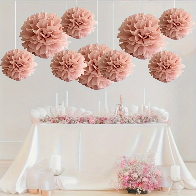 Elegant Pink Paper Flower Balls Set - Ideal for Celebrations & Events