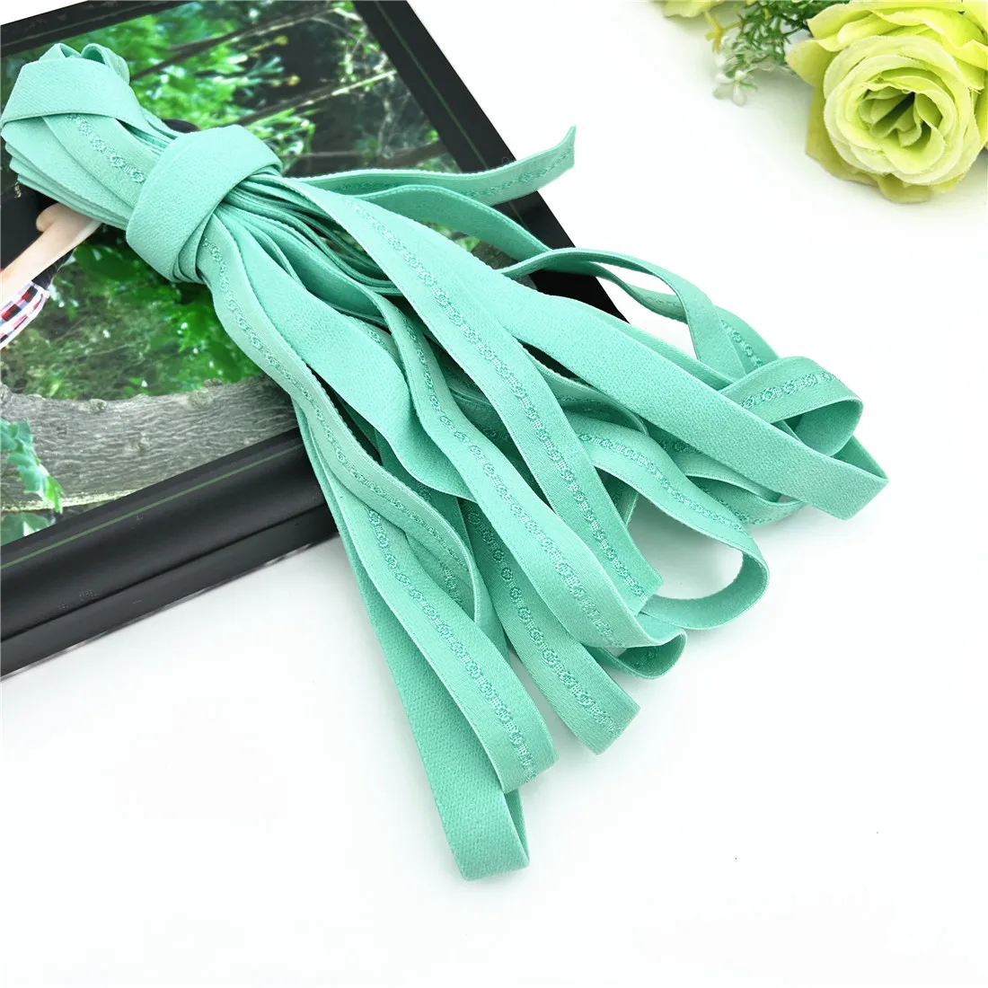6M/Lot Width 1.50~2.40cm Narrow Quality Elastic Stretch Lace Trim 6