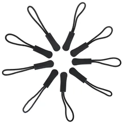 Versatile Zipper Pull Cord Extenders - 20-Pack (Black-20pcs)
