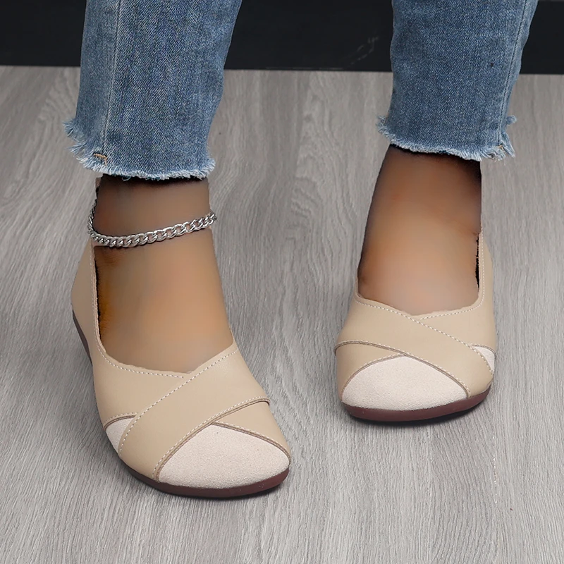 Women's Flats Shoes Loafers Casual Barefoot Moccasin Woman Slip-on Comfortable Spring Elegant Low Heels