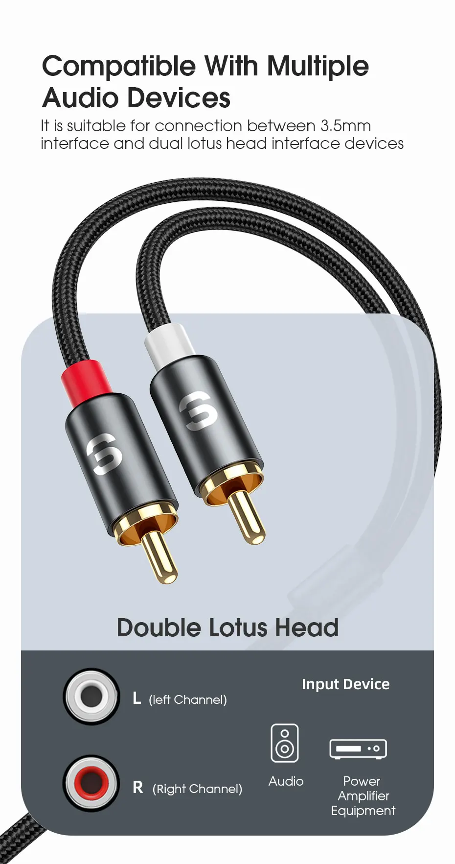 RCA Audio Cable Stereo 3.5mm to 2RCA Cable Male To Female AUX RCA Jack Y Splitte