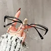Elegant Hollow White Cat Eye Glasses Frame Women Anti Blue Light Computer Eyewear Fashion Big Frame Reading Glasses Female очки 2