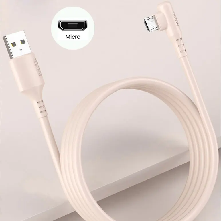 5A Liquid 90 Degree Micro USB Type C Cable Fast Charging USB Charger Cable for Samsung Xiaomi Quick Charge Silicone Wire hdmi to phone Cables