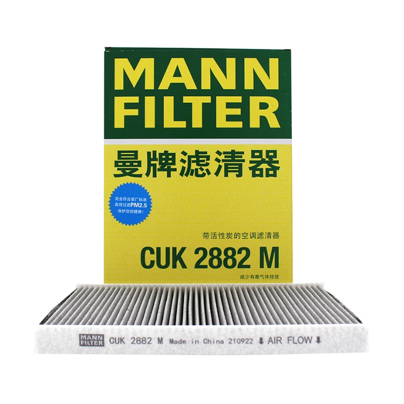 Filtro MANN de carbón activado para vehículos, filtros de cabina de aire para Grupo Volkswagen, AUDI, VW, SKODA, SEAT, etc.