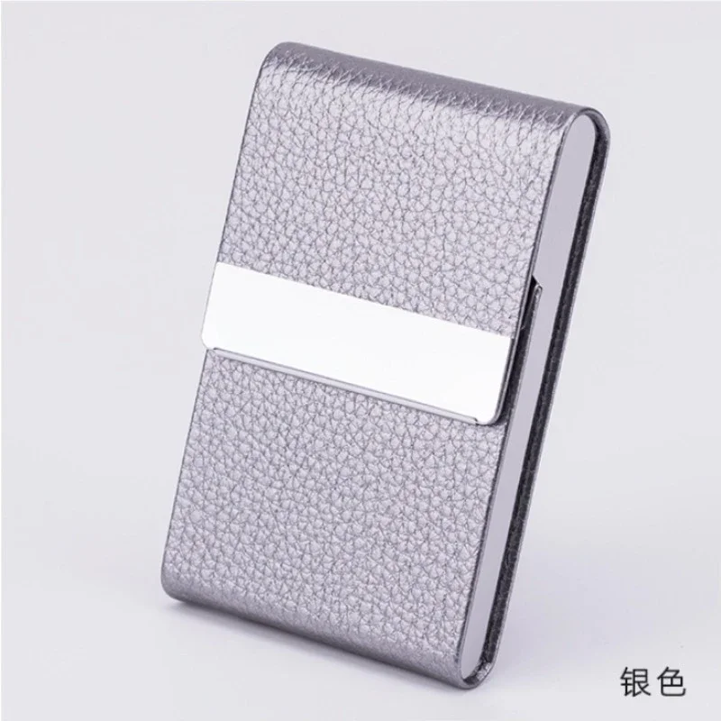 Elegant PU Leather Card and Cigarette Case with Magnetic Closure and Metal Accent