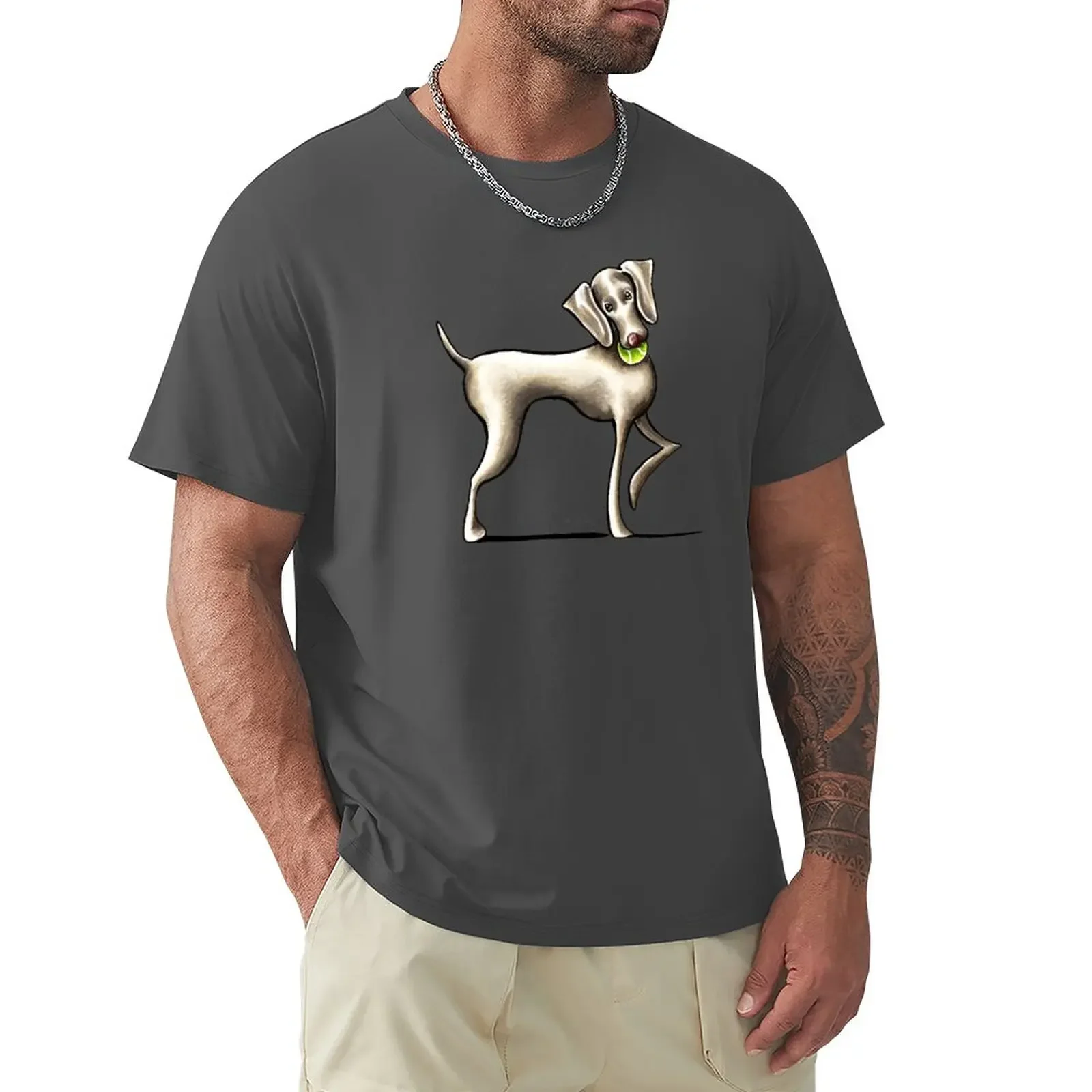 Weimaraner Playtime T-Shirt Blanks For A Boy Tees Vestiti Da Uomo Ad Asciugatura Rapida