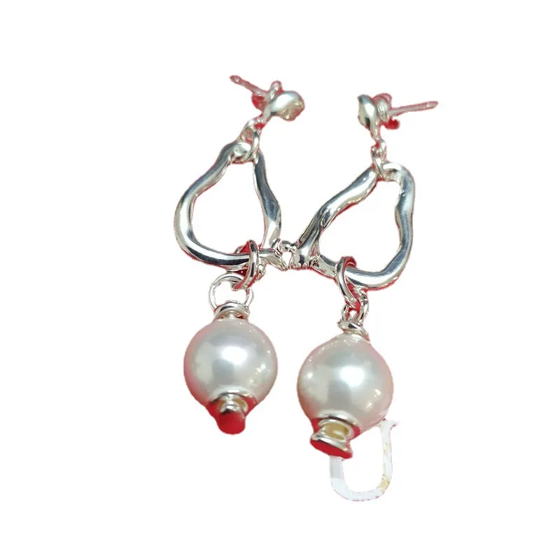 Yisheng alloy bead earrings, Silver clasp, fashion, with logo, wholesale, new 2021, European fashion gift bracelet