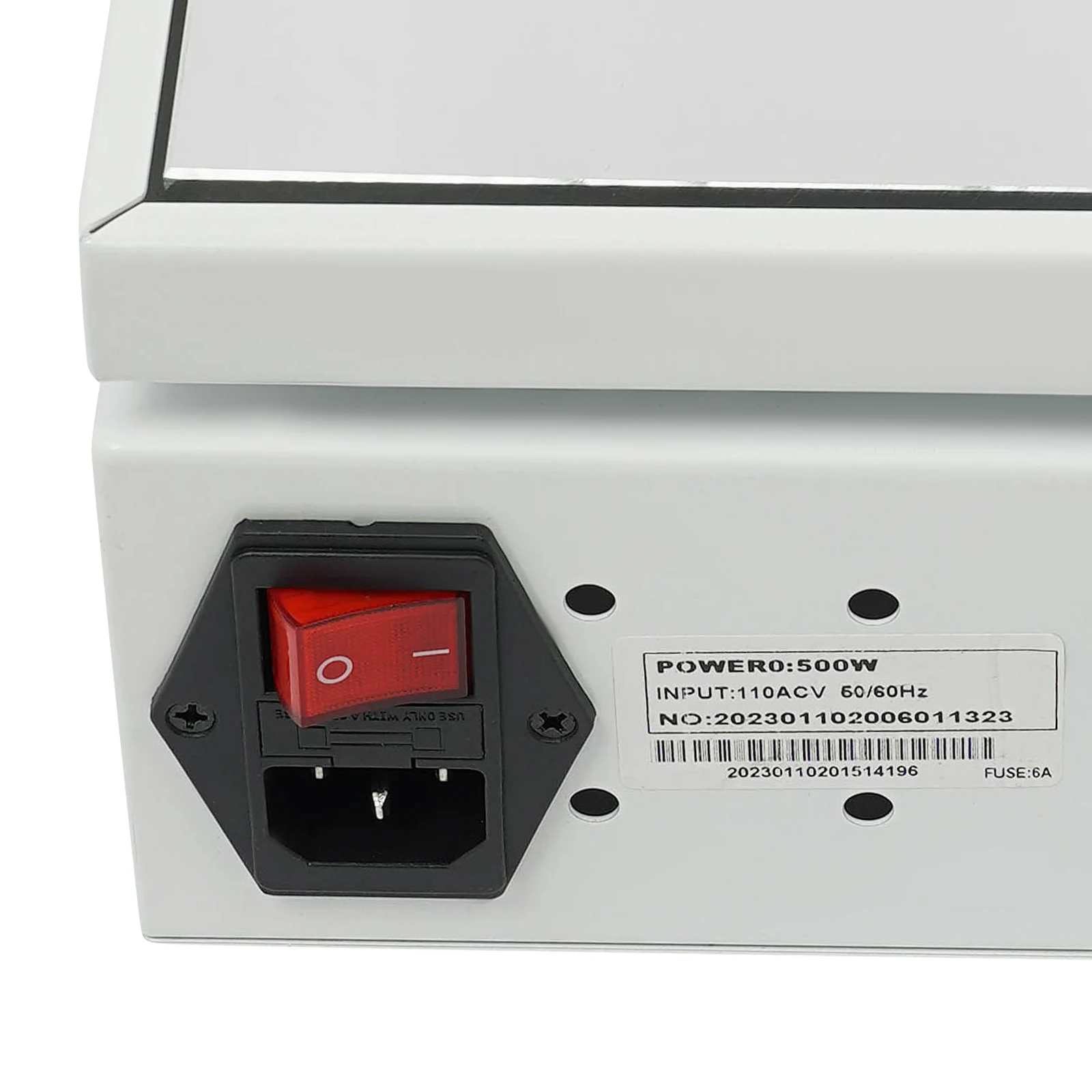 Full view of electric heating plate with power cord