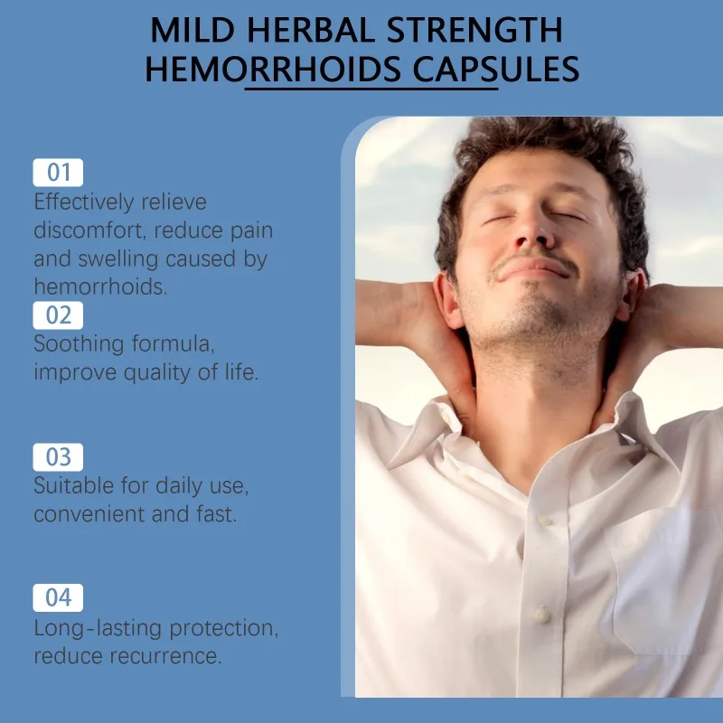 Hemorrhoids Capsules Mild Herbal Strength Repair Internal External Hemorrhoid Nourishing Body Skin Soothing Dry Care