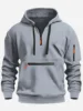 2024 Men's Hooded Sweater Leisure Sports Pullover Retro Harajuku Long Sleeve Zipper Multi-pocket Casual Loose Coat Street Wear 4