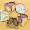 Baby Silicone Plates Cartoon Fox Dishes Suction Lunch Box Baby Feeding Training Tableware Children Dinner Set Non-Slip Plate 2