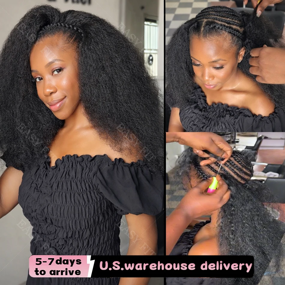 Kinky Straight Crochet Human Hair