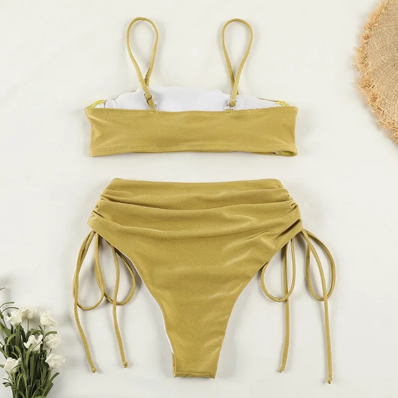 Bikini Sets for Women Two Piece Swimsuit Spaghetti Straps Bathing Suit High Waisted Bikini Swimming Suit