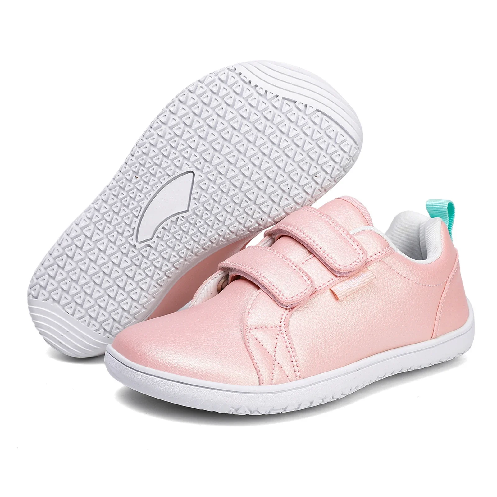 Description Picture 5 of itemBoys Girls Wide Toe Barefoot Shoes Kids Minimalist Fashion Sneakers Lightweight Hook Loop Artificial Leather Walking Flats