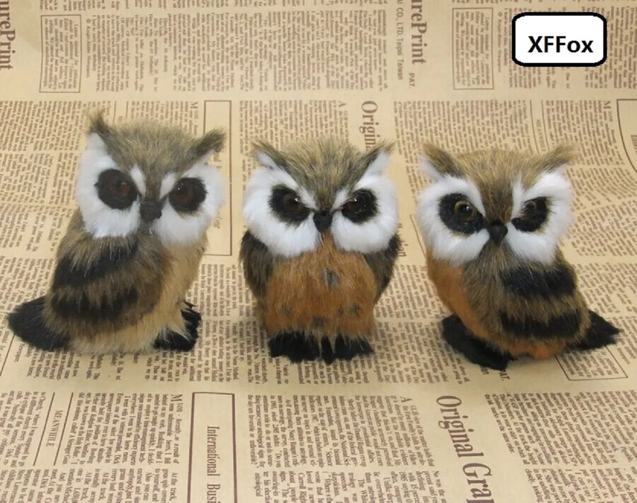 

3 шт./партия, маленькие модели Совы реальной жизни, пластиковые и пуховые куклы, коричневая сова, украшение для дома, подарок, около 9x8 см xf0494