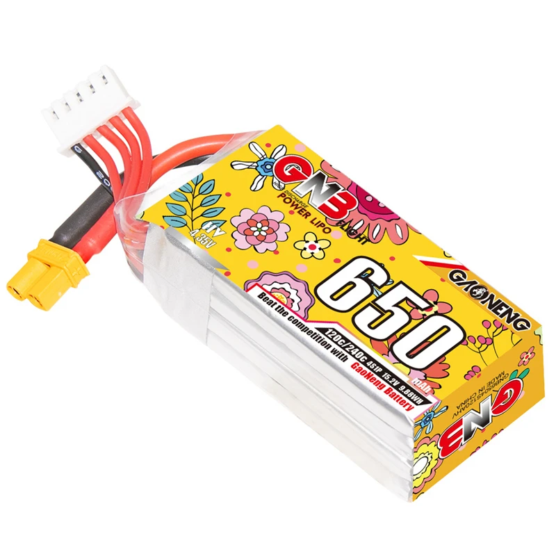 RC Drone Battery GNB Rechargeable 650mAh 15.2V 4S 120C/240C HV Lipo XT30 Plug for FPV Racing Drone RC Quadcopter Helicopter