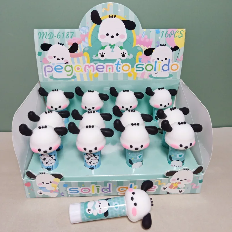 16pcs Sanrio 솔리드 접착제 스틱 헬로 키티 Pachacco Cinnamoroll 빠른 건조 Diy 접착제 스틱 학생 학교 용품 사무용품
