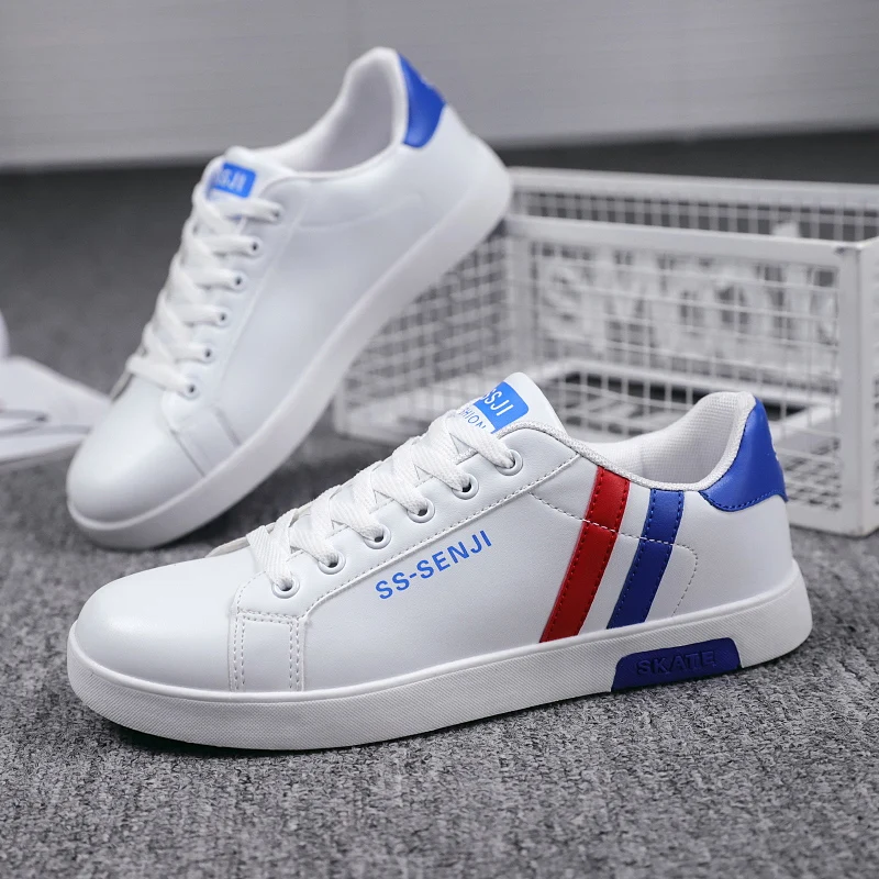 

2023 Hot Selling Men's White Sneakers Comfortable Breathable Men Casual Sport Shoes Fashion Brand Low Men Leather Casual Shoes