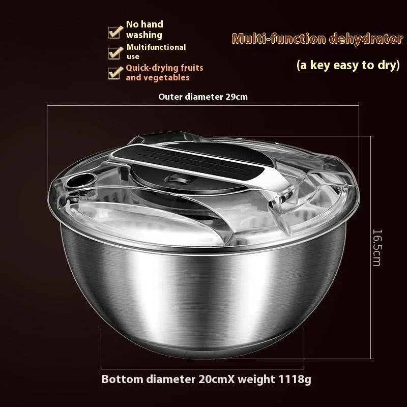 Vegetable Dehydrator Electric Cleanse Dryer Strainer Fruit and Dry Wet Separation Kitchen Gadgets Products Descascador Eletrico