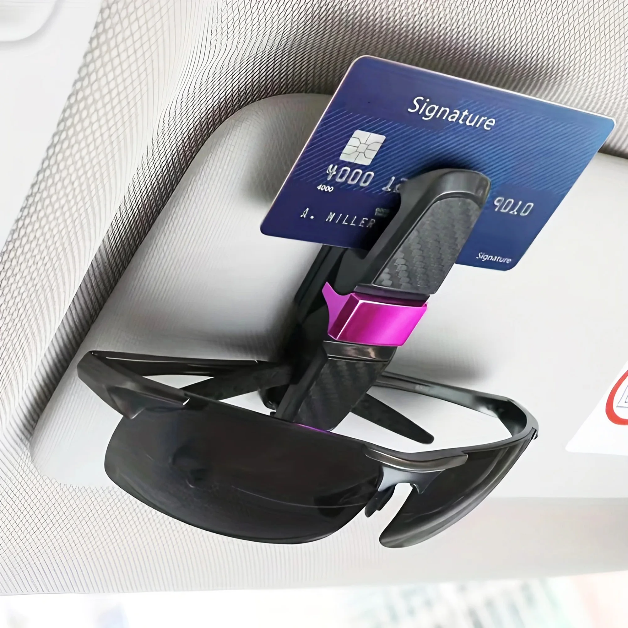 Universal Car Sun Visor Glasses Holder with Ticket Card Clip