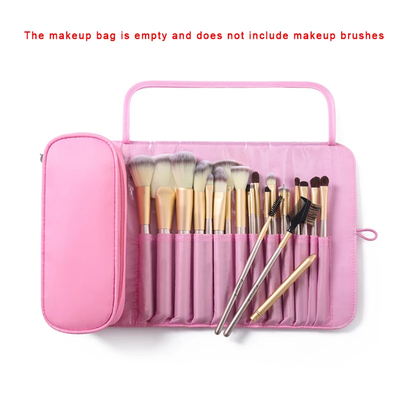 Women's Waterproof Nylon Travel Makeup Organizer and Brush Holder