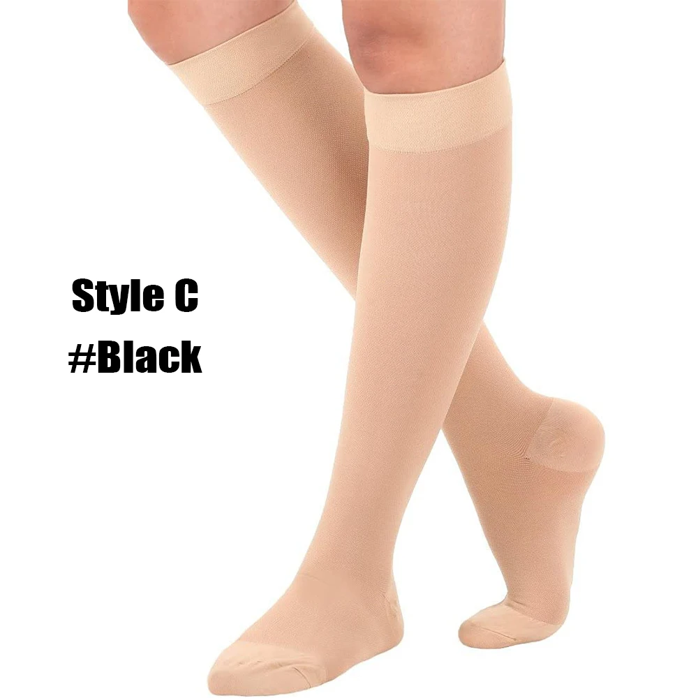 1Pair Sports Calf Compression Socks 20-30 MmHg Knee High Support
