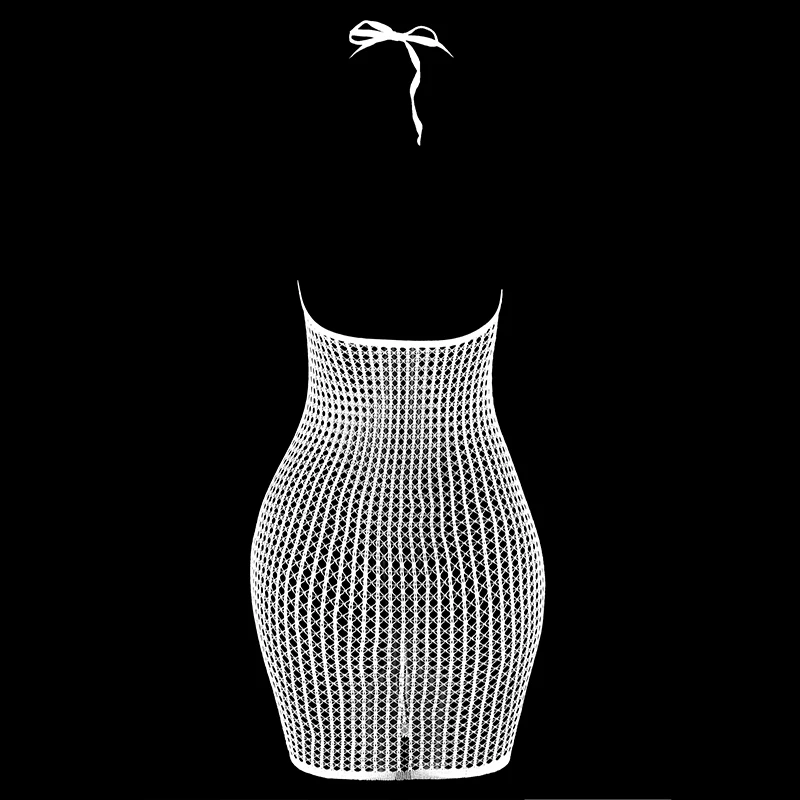 1PC Women Sexy Fishnet Cover Up Without Bikini Hollow Out See Through Bodycon Dress Beachwear Summer Women's Swimwear DS140 2
