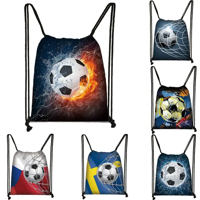 

Cool Footbally / Soccerly Print Drawstring Men Fashion Storage Bag Teenager Boy Casual Backpack Travel Bags Bookbag Gift