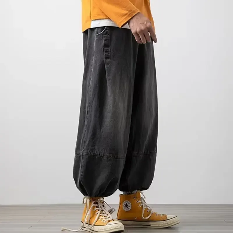 Description Picture 4 of itemTrendy Men's Jeans Loose Fit Straight Leg Wide Leg Pants Hip Hop Style Casual Wear Korean Trendy Fashion