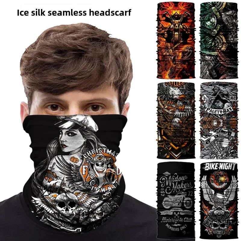 Outdoor Bicycle Sunscreen Ice Silk Magic Headscarf Motorcycle Riding Mask Mountain Climbing Fishing Sports Running Neck Warmer