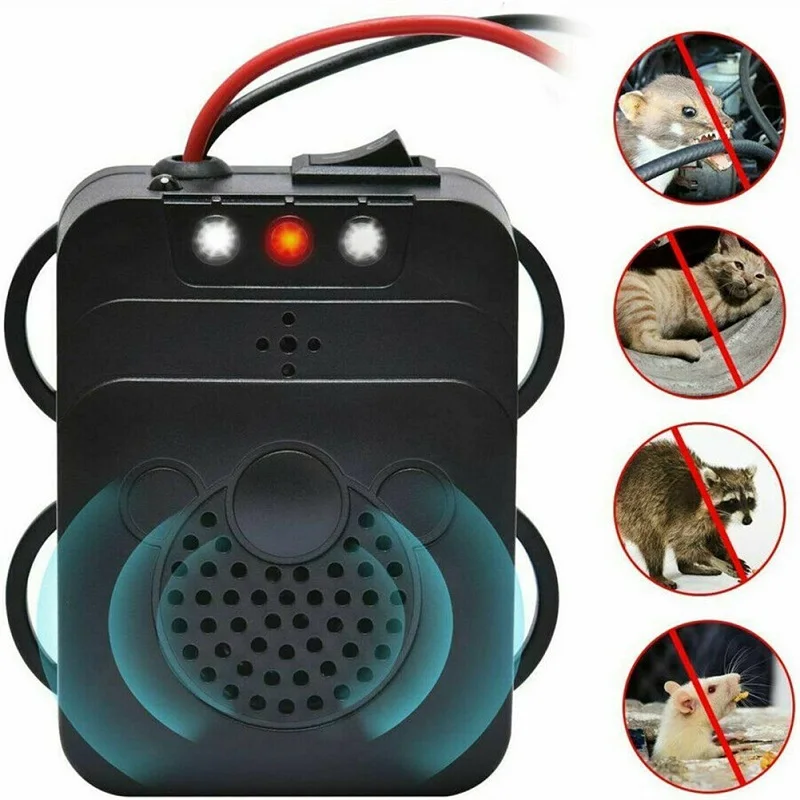 12V LED 라이트 울트라 소닉 해충 퇴치제 울트라 소닉 자동차 쥐 동물 마우스 고양이 해충 구충제 장치, 자동차 액세서리