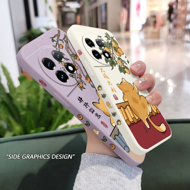 Adorable Animated Cat Liquid Silicone Phone Case