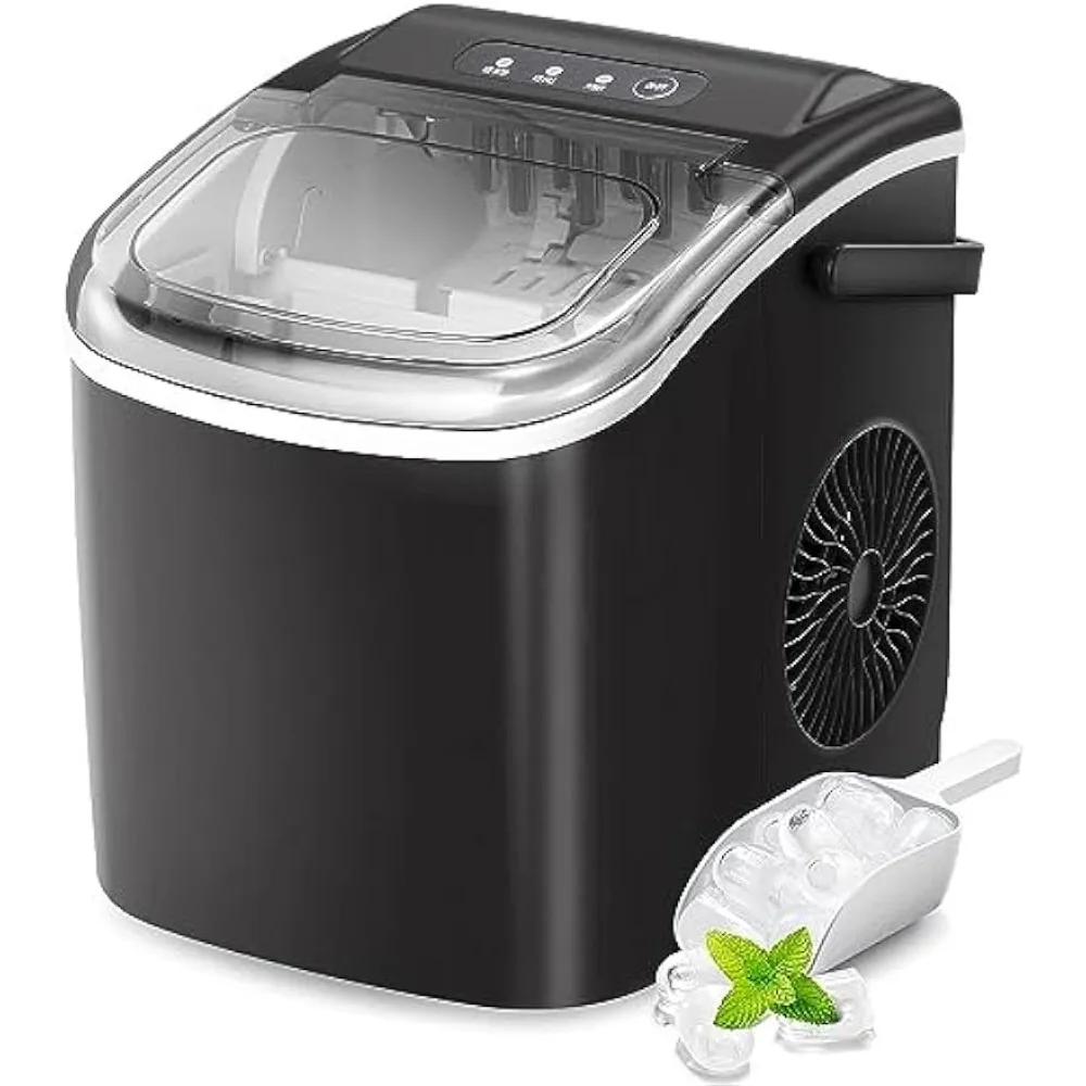 Auseo Ice Makers Countertop, Ice Machine with Handle, 26Lbs in 24Hrs