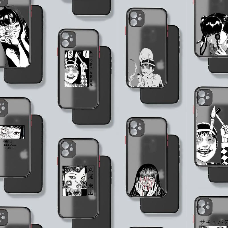 iphone 12 mini  case Junji Ito Collection Tees Horror comic Phone Case matte transparent  For iphone 7 8 11 12 13 plus mini x xs xr pro max cover iphone 12 mini wallet case