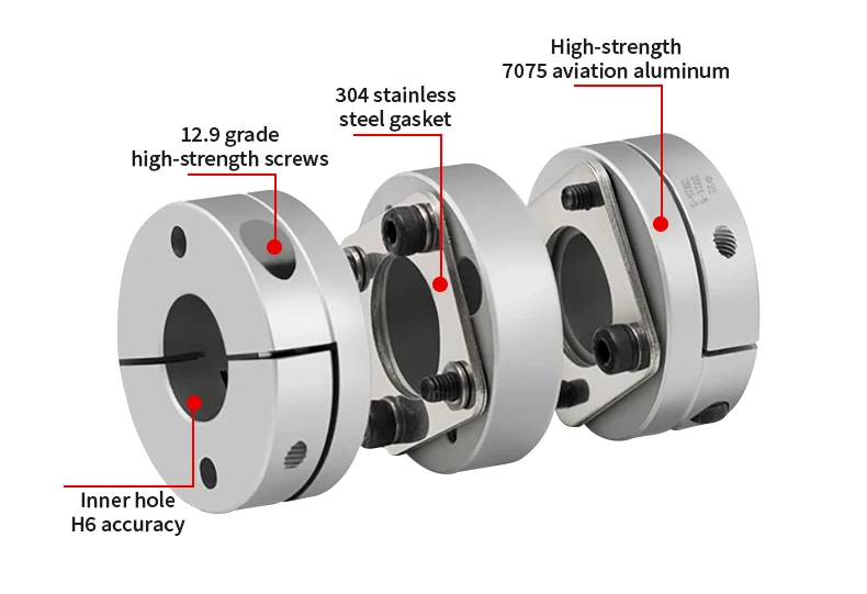 Description Picture 6 of itemSingle Diaphragm Elastic Coupling High Torque Aluminum Alloy Coupling Encoder Motor Connection Can Be Keyed DWQ-94x70 CNC Parts