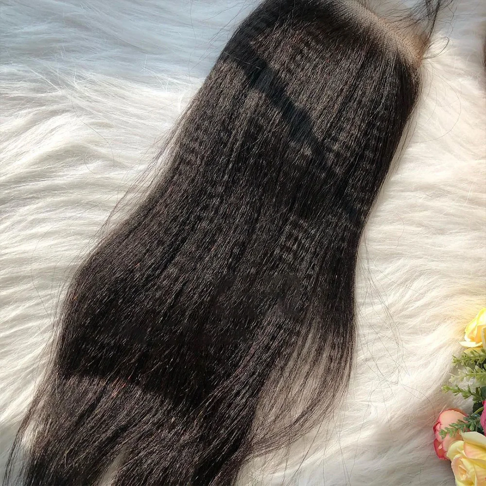 Yaki Straight 13x6 13x4 HD Full Lace Frontal Only 5x5 6x6 7x7 HD Closure Invisiable HD Lace Closure Melt Skins Human Hair
